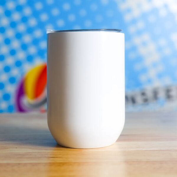 White Sublimation Wine Tumbler – 12 oz Blank Drinkware for Custom Printing Thumbnail