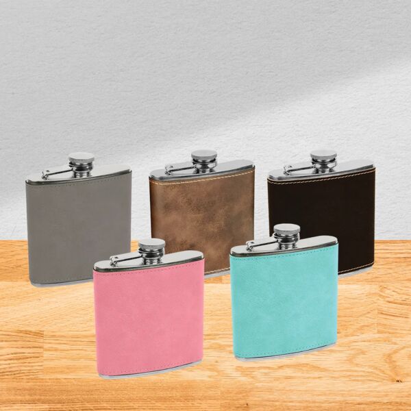 Blank Leatherette 6 oz. Flasks Thumbnail