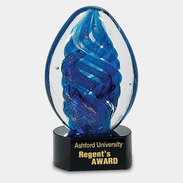 6" Oval Swirl Art Glass Thumbnail