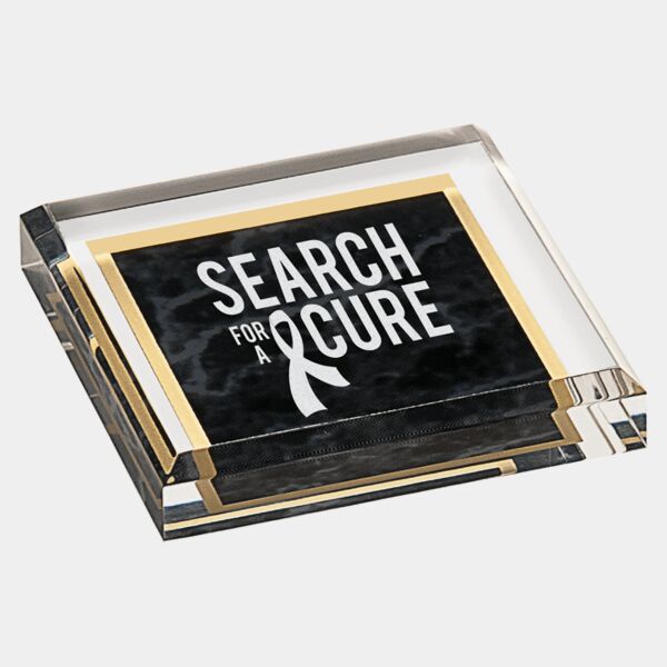 3 3/4" x 3 3/4" Marbleized Acrylic Paperweight Thumbnail