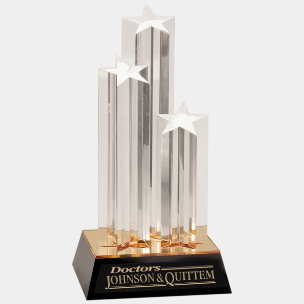 11 3/4" Triple Star Column Acrylic with / Base Thumbnail