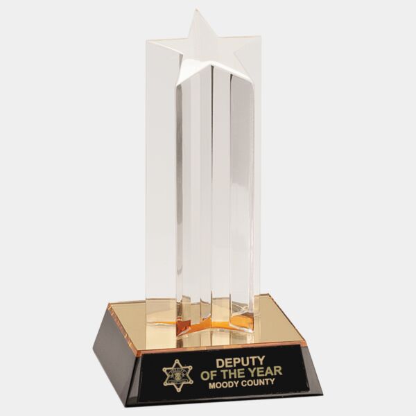 7" Single Star Column Acrylic with / Base Thumbnail