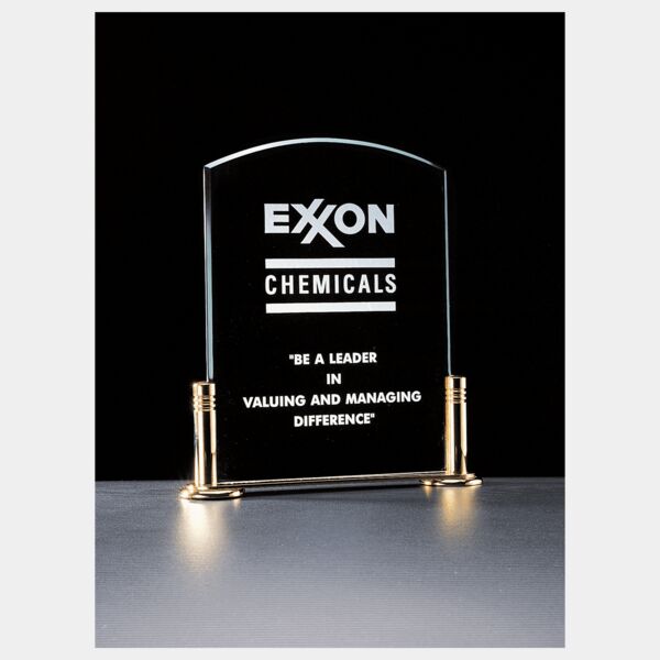 6" x 7" Airflyte Series Jade Acrylic with -Plated Brass Stand Thumbnail