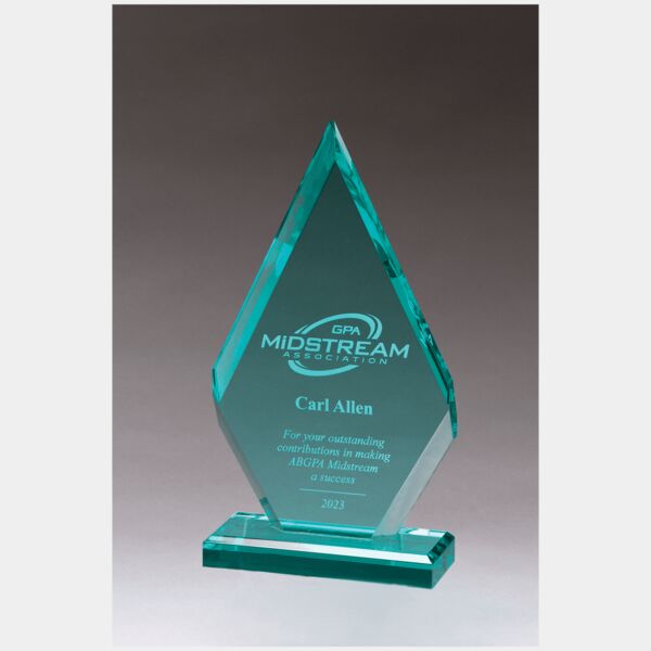 5" x 9 1/2" Flame Series Beveled Jade Acrylic Award Thumbnail