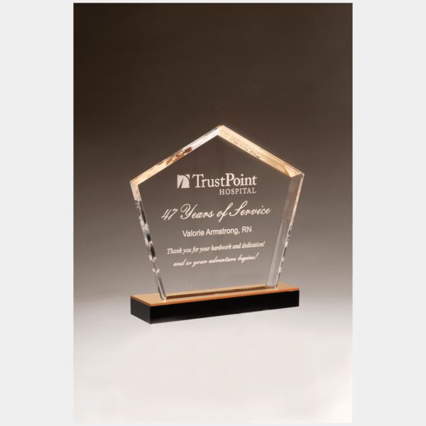 7" x 8" Diamond Series Acrylic with Accent and Mirror Top Base Thumbnail