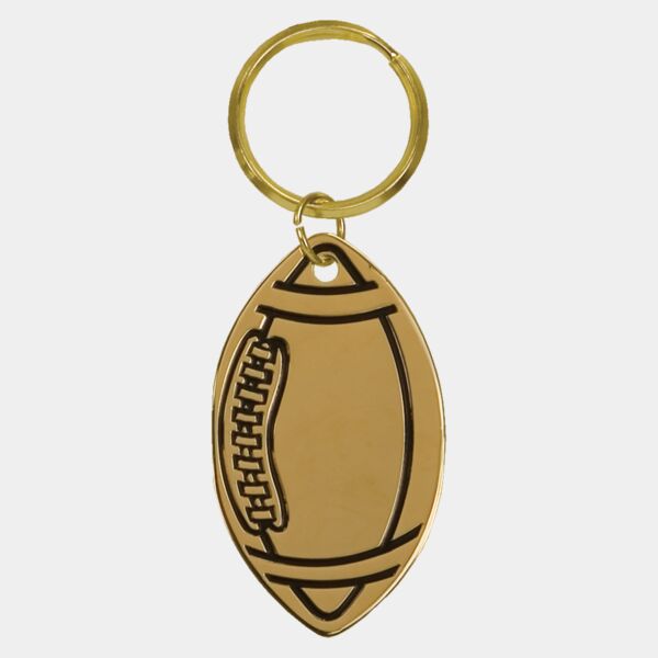 1 1/2" x 2 1/2" Football Brass Keychain Thumbnail