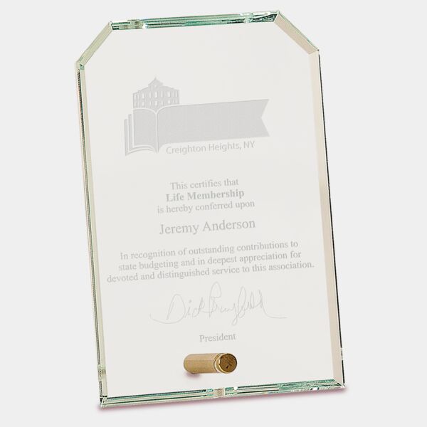 4" x 6" Clipped Corners Rectangle CrystalEdge Glass Thumbnail