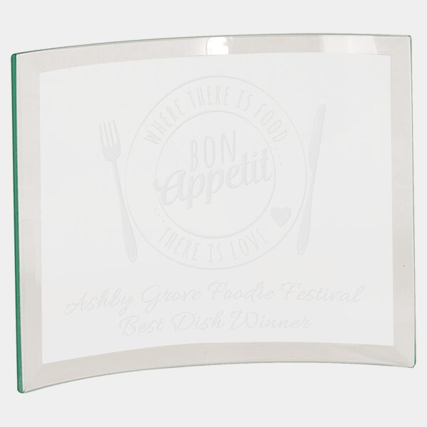 8" x 6" x 1/4" Beveled Jade Glass Crescent Thumbnail