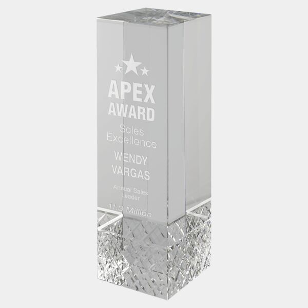 7 3/4" Crystal Rectangle with Jewel Base Thumbnail