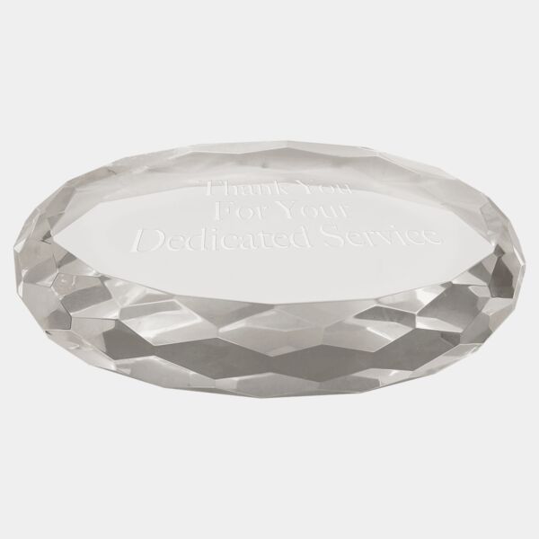 4" x 2 3/4" Oval Crystal Paperweight Thumbnail