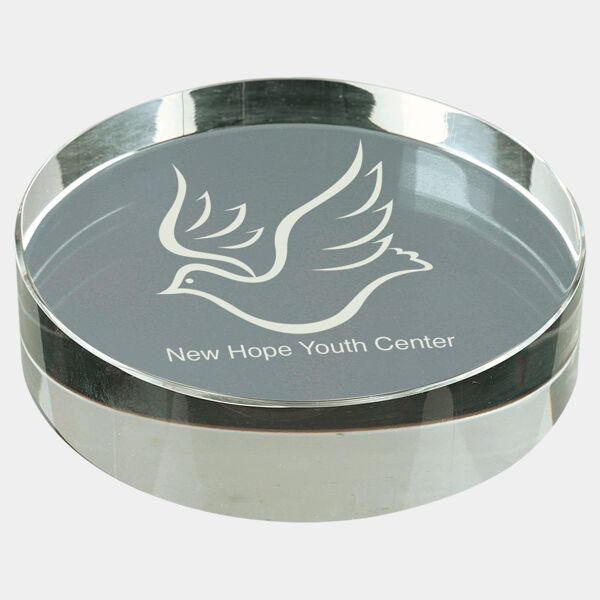 3 1/8" Crystal Round Paperweight Thumbnail