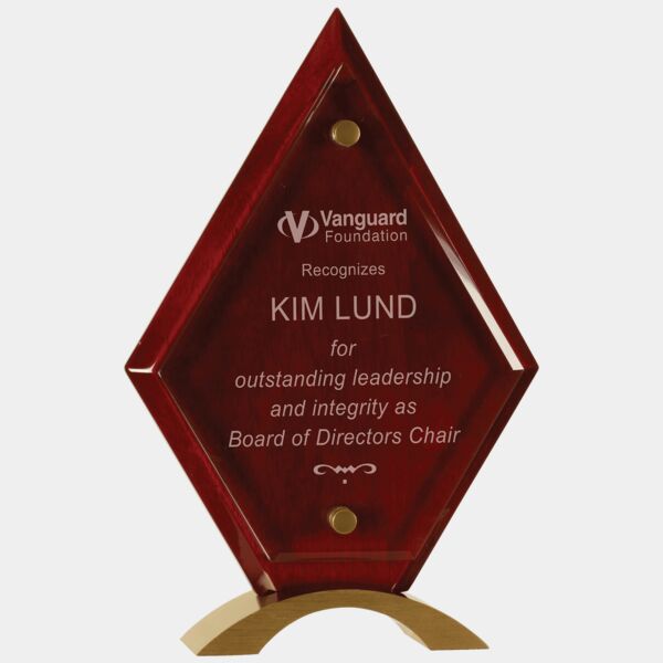 10" Diamond Piano Finish Floating Jade Glass Standup Thumbnail