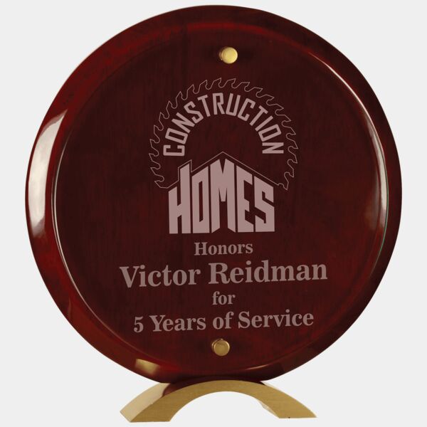 10" Round Piano Finish Floating Jade Glass Standup Thumbnail