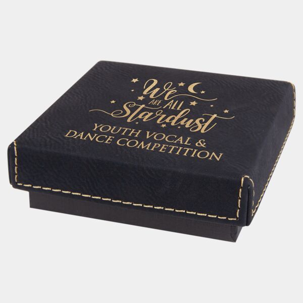 3 1/2" x 3 1/2" Medal Box with Laserable Leatherette Lid Thumbnail