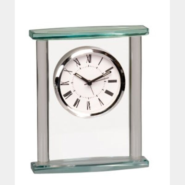 7" Square Glass Clock with Top Thumbnail