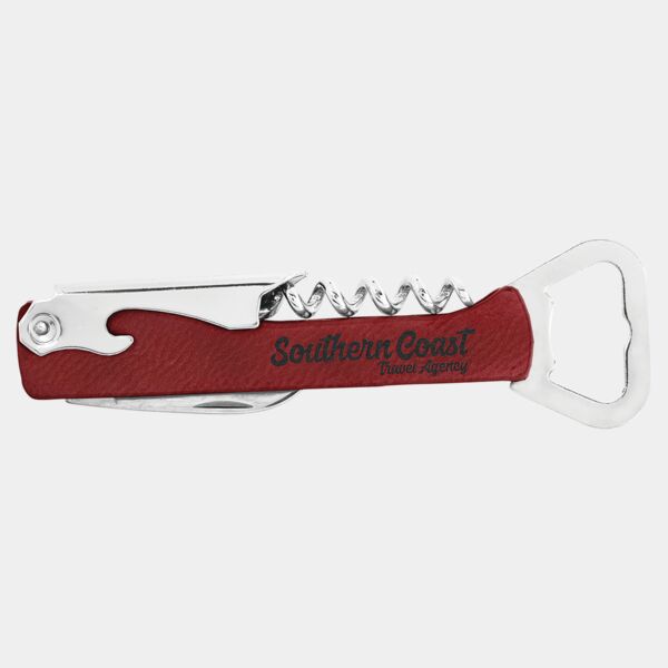 Rose Laserable Leatherette Wine Bottle Opener Thumbnail