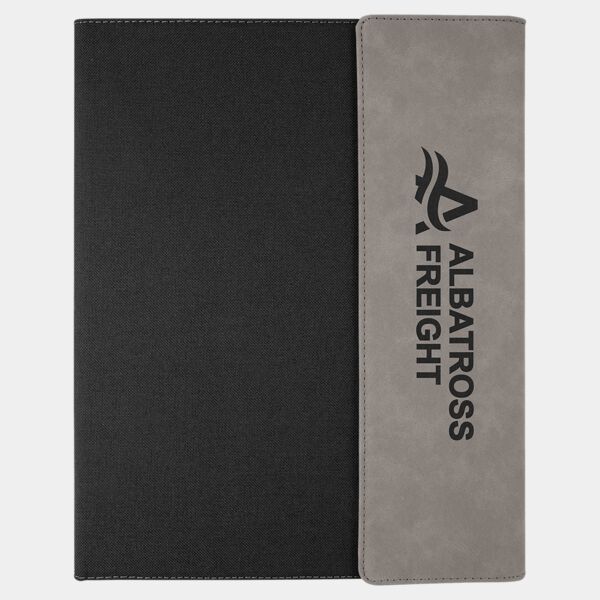 9 1/2" x 12" Laserable Leatherette / Canvas Portfolio w / Notepad Thumbnail