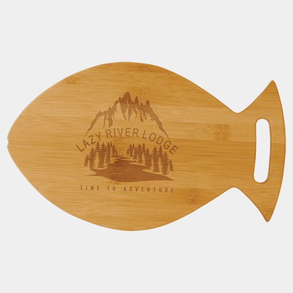 14" x 8 1/2" Fish Shaped Cutting Board Thumbnail
