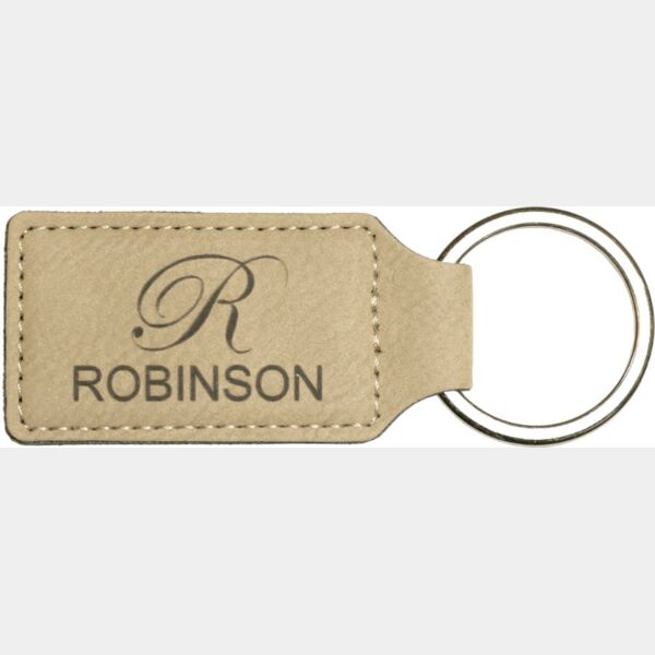 2 3/4" x 1 1/4" Laserable Leatherette Rectangle Keychain Thumbnail