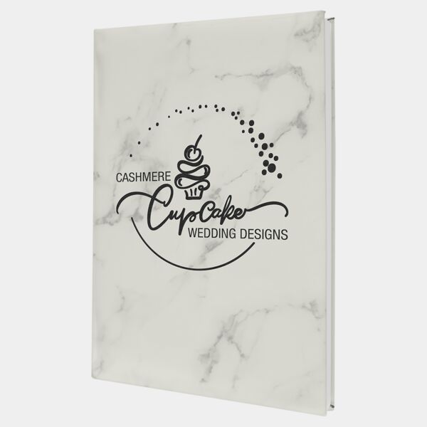 7" x 9 3/4" Marble Laserable Leatherette Sketch Book with Unlined Notepad Thumbnail