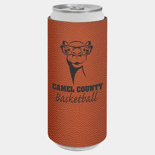 Basketball Laserable Leatherette Slim Beverage Holder Thumbnail