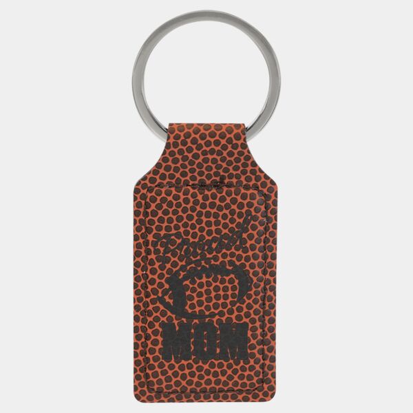 2 3/4" x 1 1/4" Football Laserable Leatherette Rectangle Keychain Thumbnail
