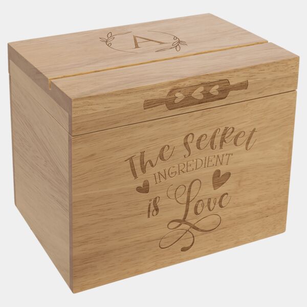 Recipe Card Wood Box (Recipe Cards Not Included) Thumbnail