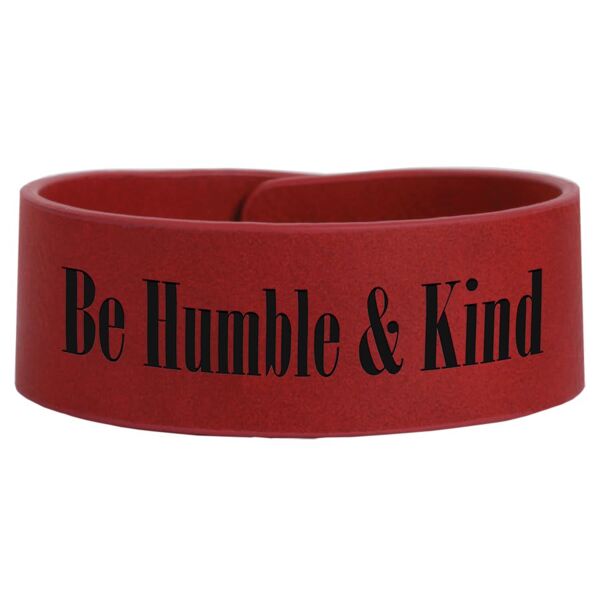 9 1/2" x 1" Rose Laserable Leatherette Cuff Bracelet Thumbnail