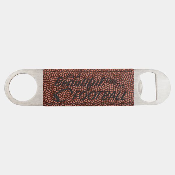 1 1/2" x 7" Football Laserable Leatherette Bottle Opener Thumbnail
