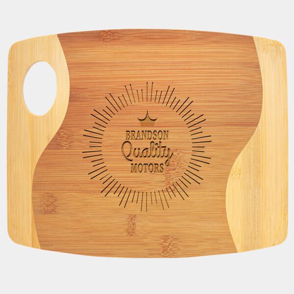 11" x 9" x 5/16" Two Tone Cutting Board with Handle Thumbnail