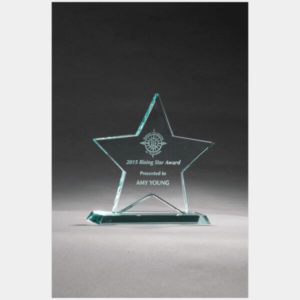 5 3/4" x 5 7/8" Star Jade Glass Award Thumbnail