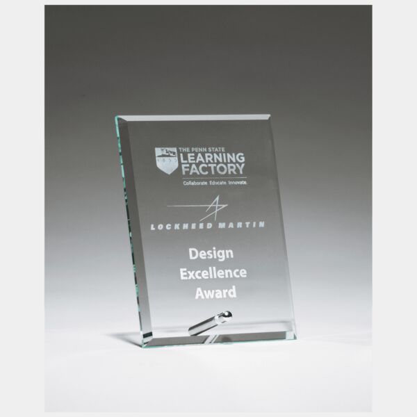4" x 6" Glass Award with Plated Easel Post Thumbnail