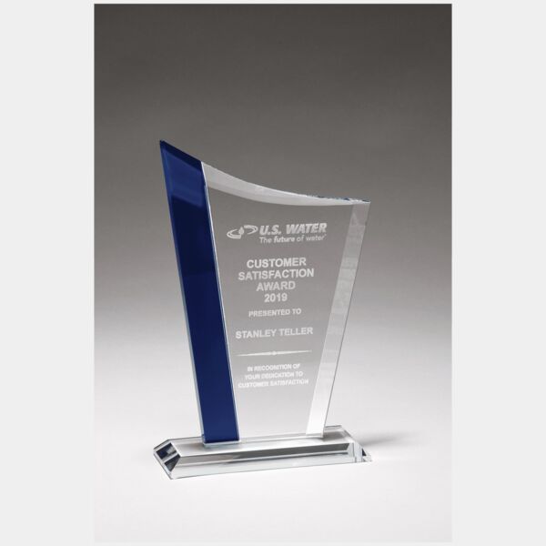 5 1/4 x 8" Zenith Series Glass Award with Glass Highlights Thumbnail