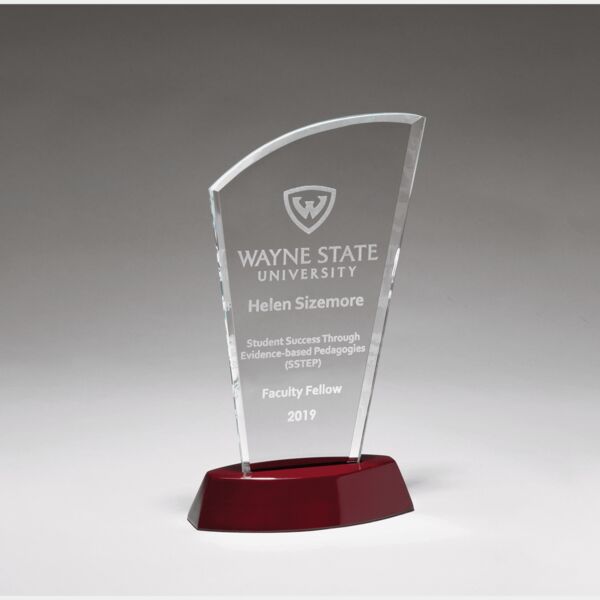 5 1/2" x 7 3/4" Sail Series Glass Award with High Gloss Finish Base Thumbnail