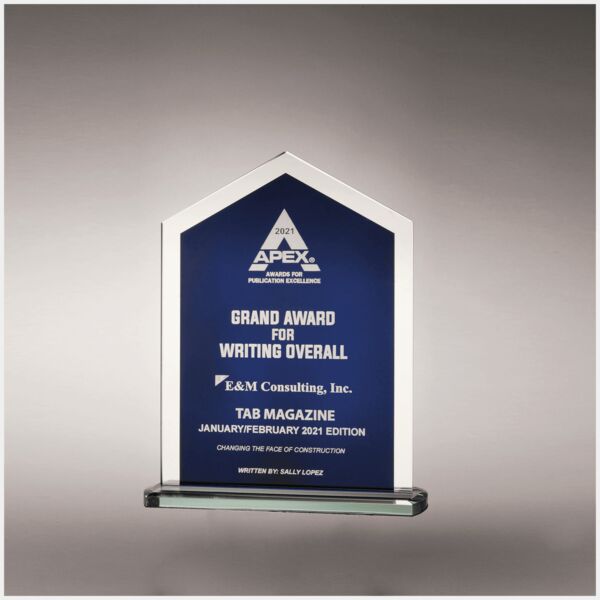 7 1/8" x 9" Pinnacle Series Glass with Silkscreened Center and Mirror Border Thumbnail