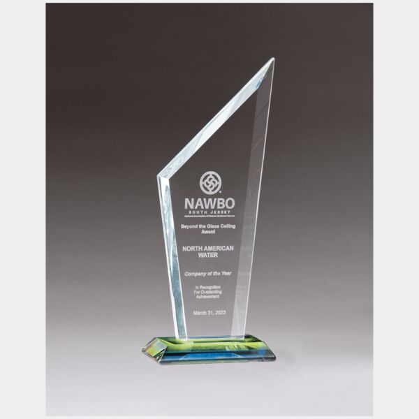 3 5/8" x 9 5/8" x 3/8" Thick Zenith Series Glass with Prism-Effect Base Thumbnail