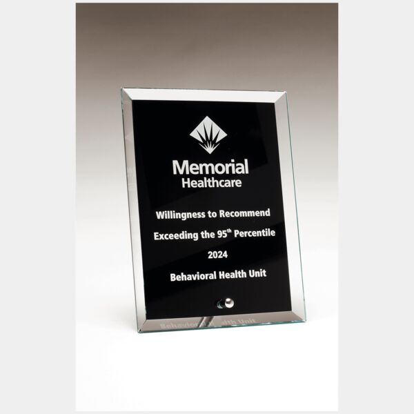 4" x 6" Glass Plaque with Painted Background, Silv er Plated Easel Post Thumbnail