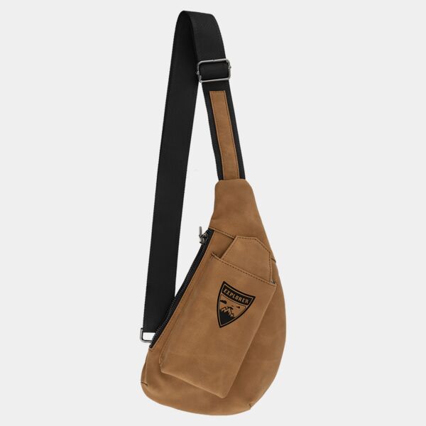 Crescent Bag - Laserable Leatherette, Creekside Collection, Medium Brown Thumbnail