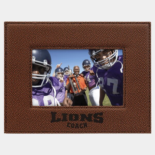 4" x 6" Football Laserable Leatherette Photo Frame Thumbnail