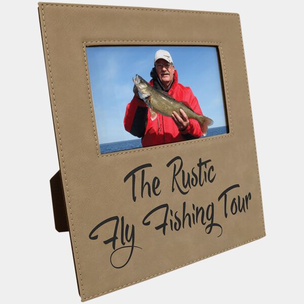 4" x 6" Leatherette Photo Frame with 4 1/4" x 7 7/8" Engraving Area Thumbnail