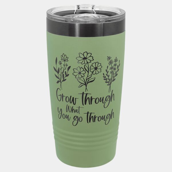 Polar Camel 20 oz. Summer Sage/ ION-Plated Ringneck Tumbler with Slider Lid Thumbnail