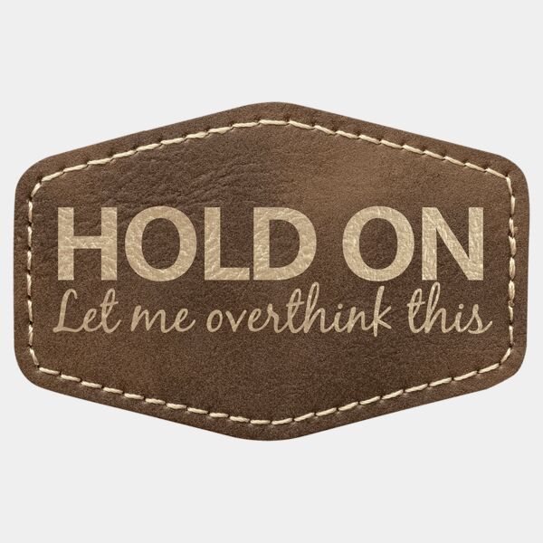 3" x 2" Hex Rustic/ Laserable Leatherette Patch with Adhesive Thumbnail