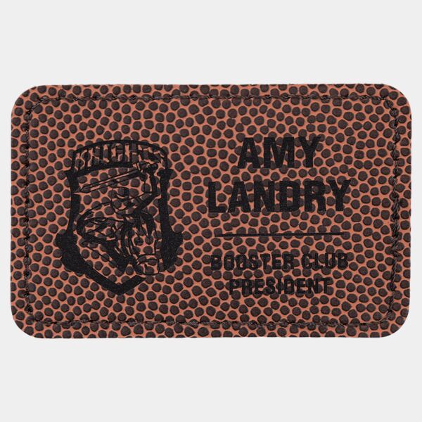 3" x 2" Football Laserable Leatherette Rectangle Patch with Kota Pro Adhesive Thumbnail