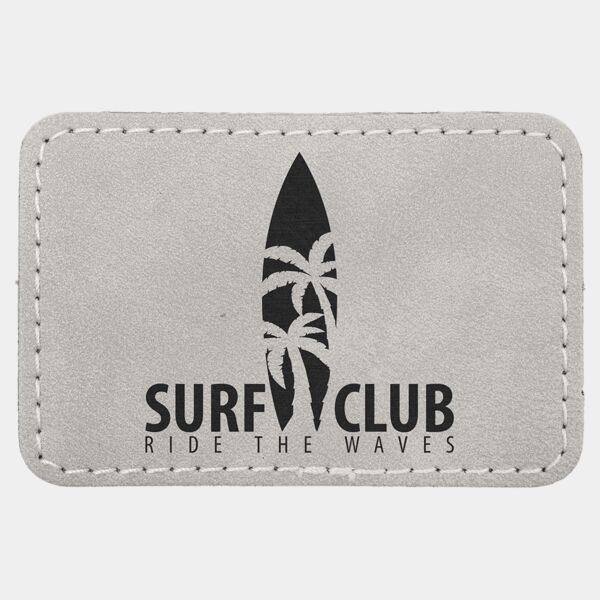3" x 2" Light Premier Laserable Leatherette Rectangle Patch with Kota Pro Adhesive - Creekside Collection Thumbnail