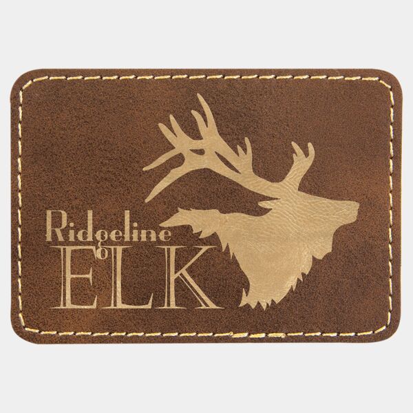 3 1/2" x 2 1/2" Rectangle Rustic/ Laserable Leatherette Patch with Adhesive Thumbnail