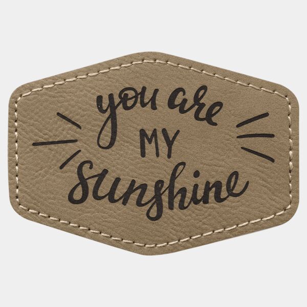 3 1/2" x 2 1/2" Hex Laserable Leatherette Patch with Adhesive Thumbnail