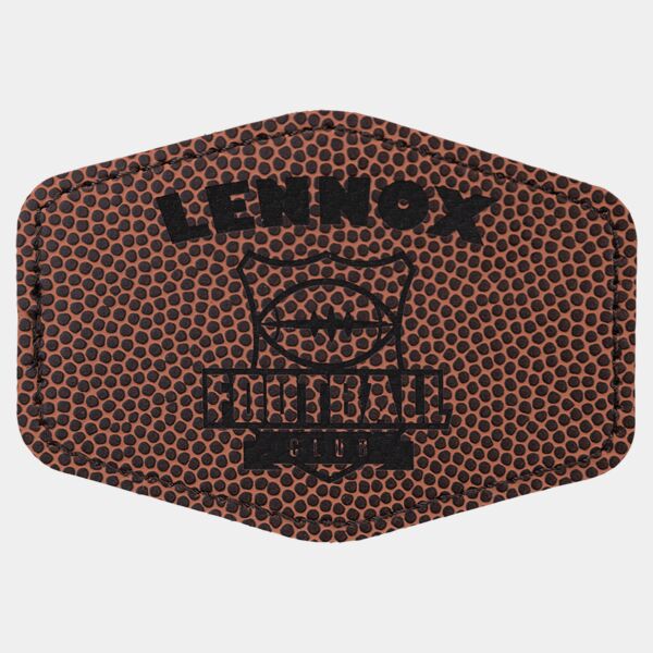 3 1/2" x 2 1/2" Hex Football Laserable Leatherette Patch with Adhesive Thumbnail