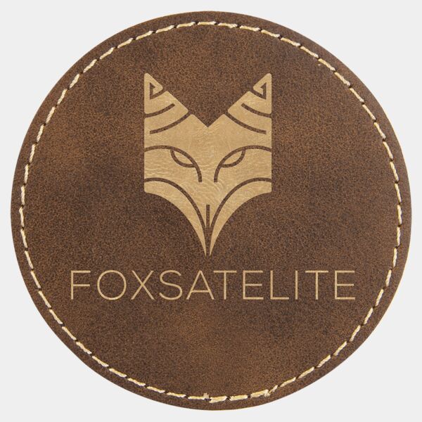3" Rustic/ Laserable Leatherette Round Patch with Kota Pro Adhesive Thumbnail