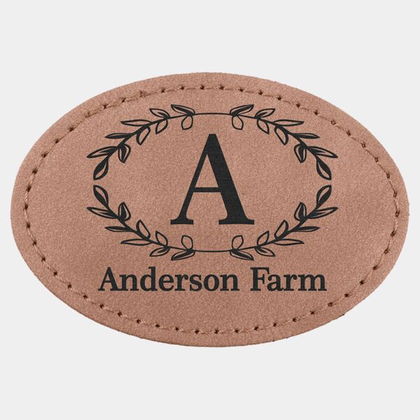 3" x 2" Blush Premier Laserable Leatherette Oval Patch with Kota Pro Adhesive - Creekside Collection Thumbnail