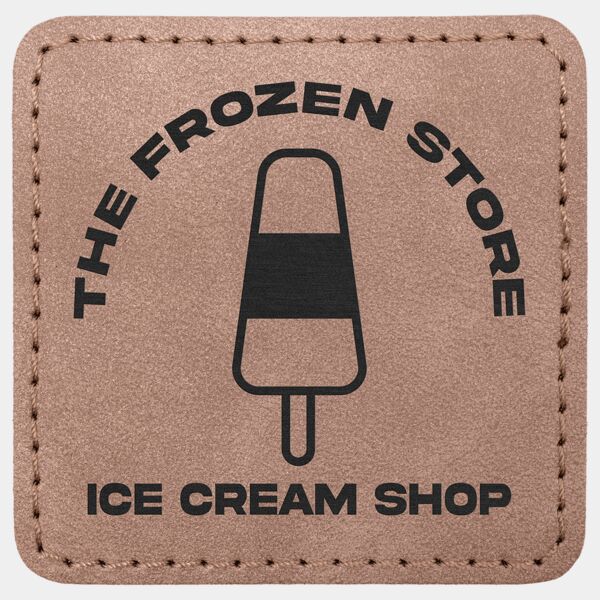 2 1/2" x 2 1/2" Blush Premier Laserable Leatherette Square Patch with Kota Pro Adhesive - Creekside Collection Thumbnail